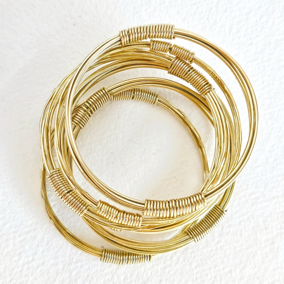 Layered Coil Bangle Bracelet