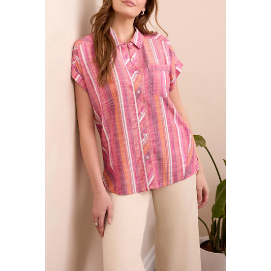 Asymmetrical Button Up Top