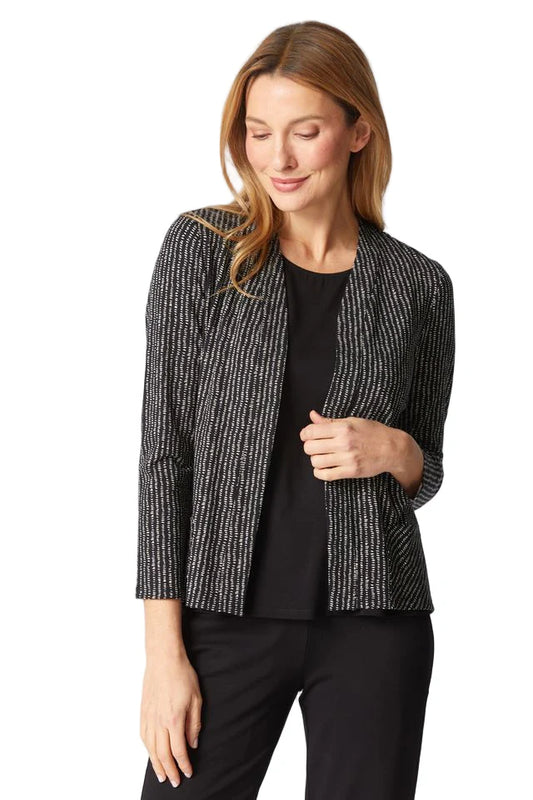 Shirred Back Open Front Jacket