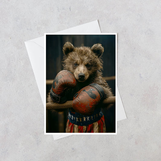 Bear Cub Boxer Greeting Card