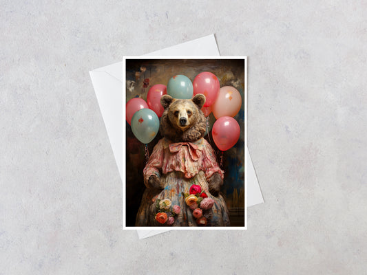 Miss Honeyrose Bear Greeting Card