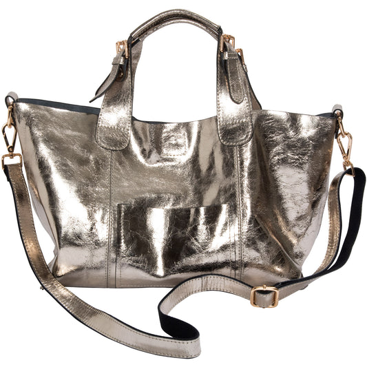 Anissa Pyrite Metallic Handbag