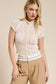Sheer Knit Button Front Top