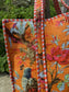 Bird Floral Quilted Tote