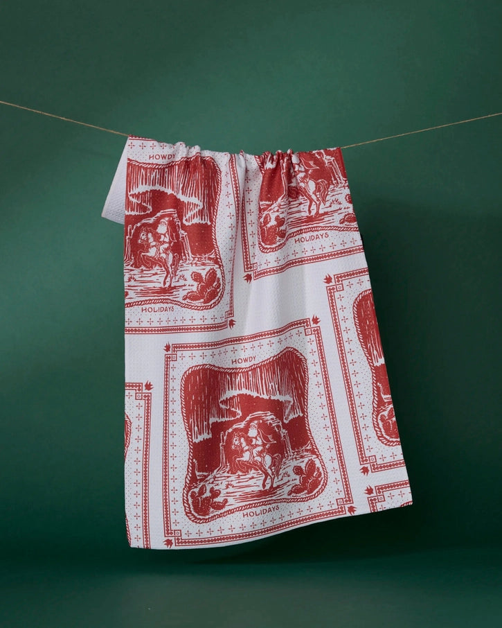 Cowboy Christmas Kitchen Towel
