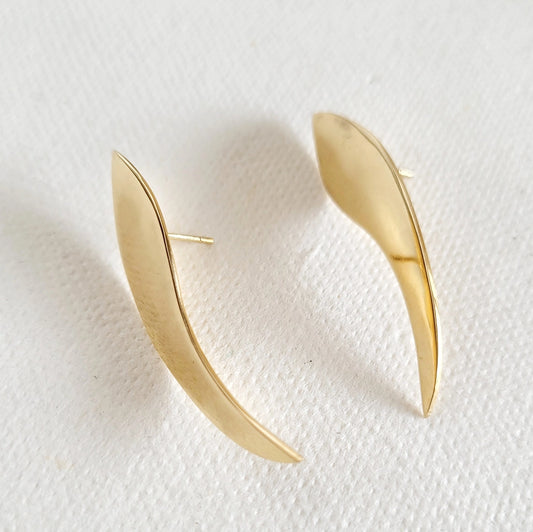 Brass Curve Earrings