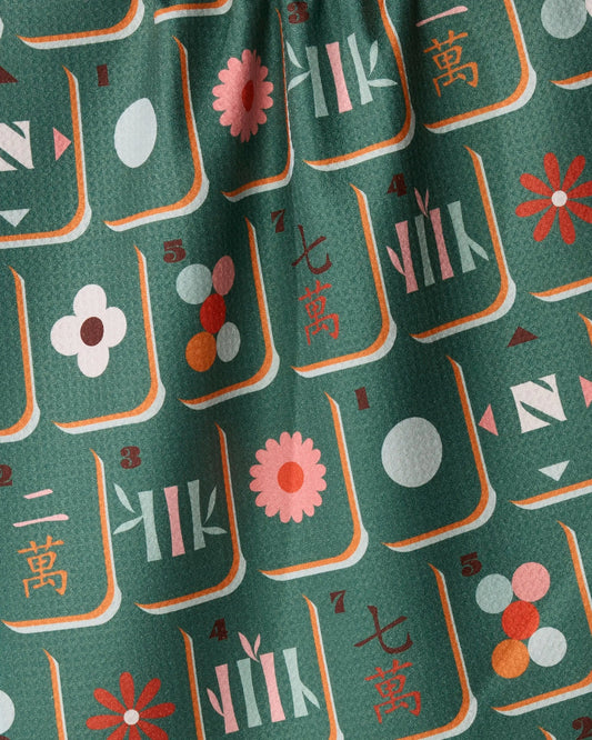 Moss Mahjong Tile Toss Towel