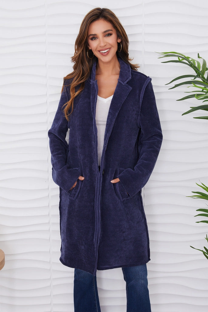 Mid-Length Corduroy Coat