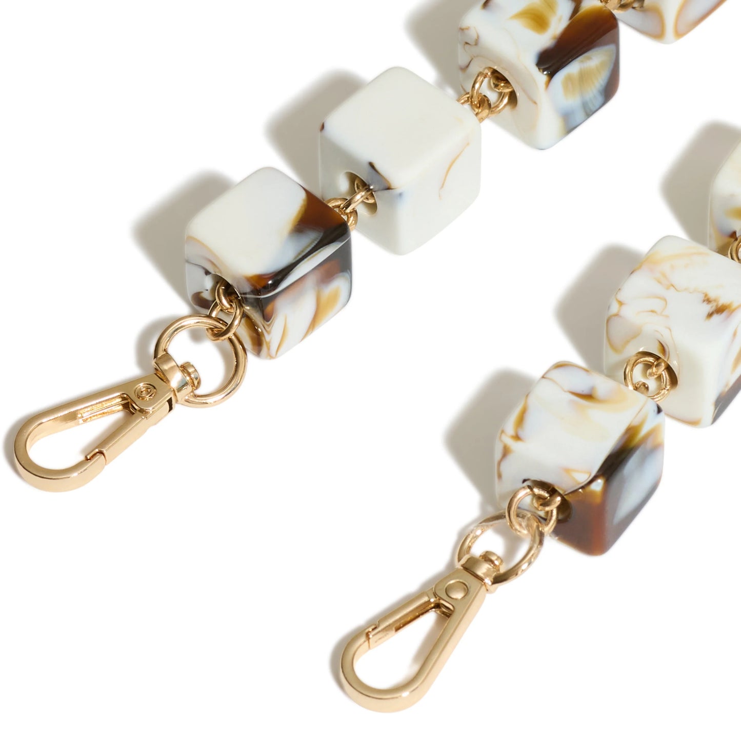 Cubed White Tortoise Bag Strap