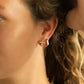 Round Stone Cross Studs