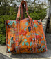 Bird Floral Quilted Tote
