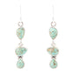 Triple Stone Linear Turquoise Earrings