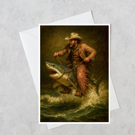High Tide Cowboy Greeting Card