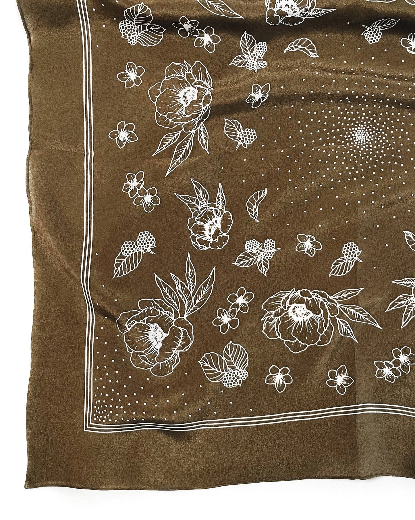 Deep Olive Floral Bandana