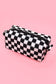 Checkered Cosmetic Makeup Pouch