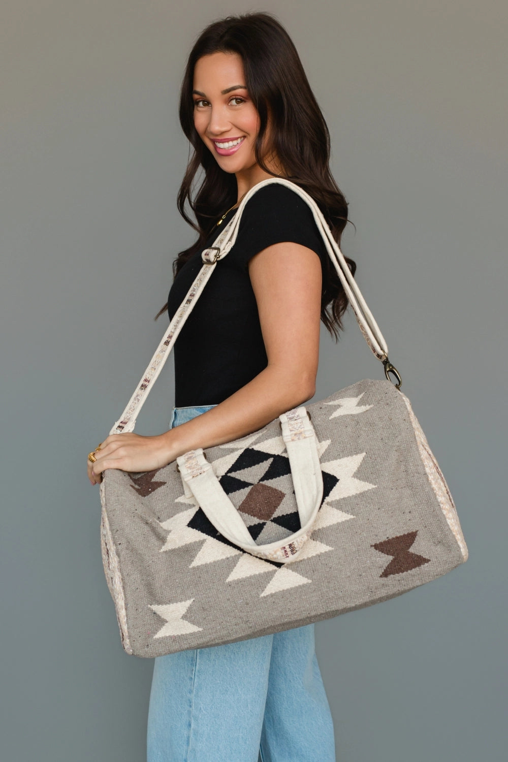 Western Duffel - Taupe/Cream