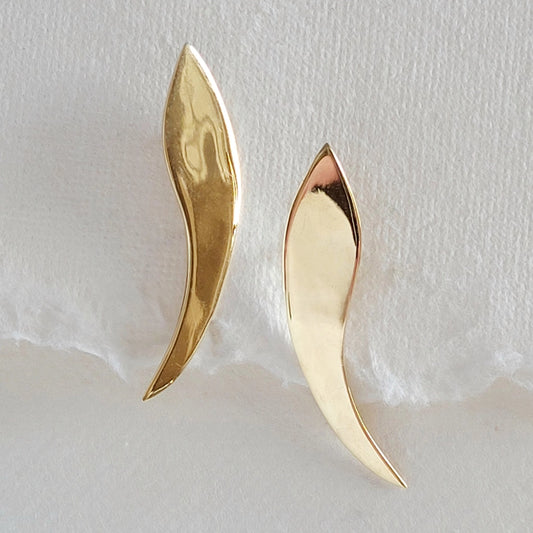 Brass Curve Earrings