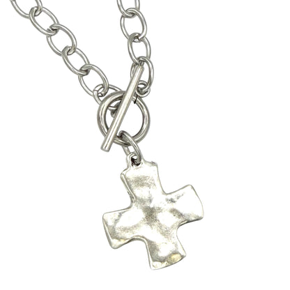 Hammered Cross Necklace