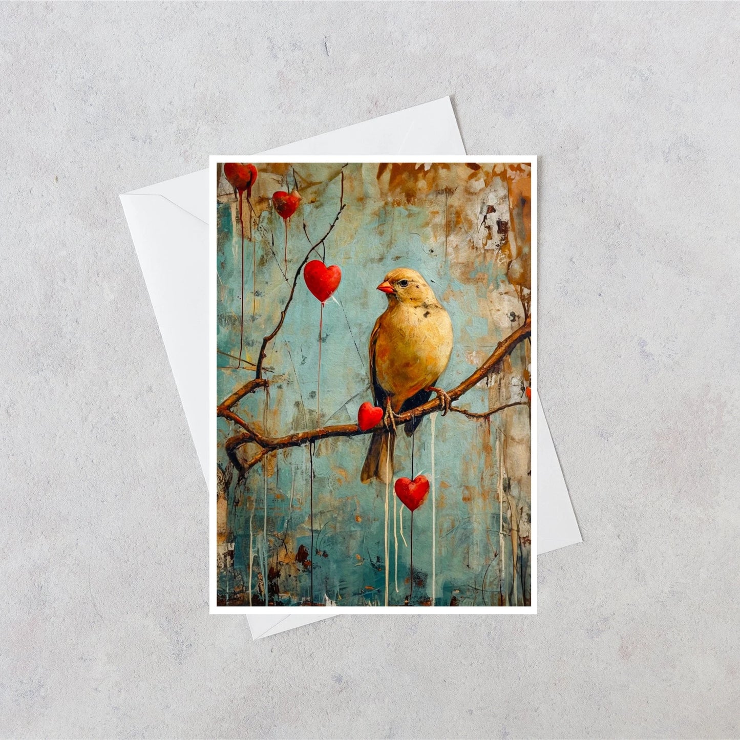 Antique Yellow Canary Card