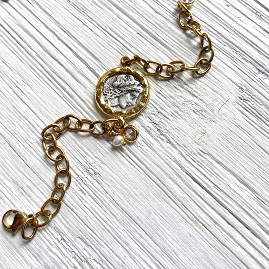 Ancient Coin Charm Bracelet