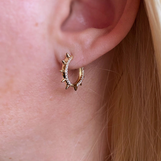 Cubic Zirconia Spike Huggies