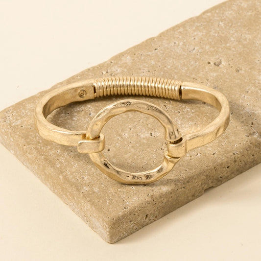 Hammered Circle Bangle Bracelet
