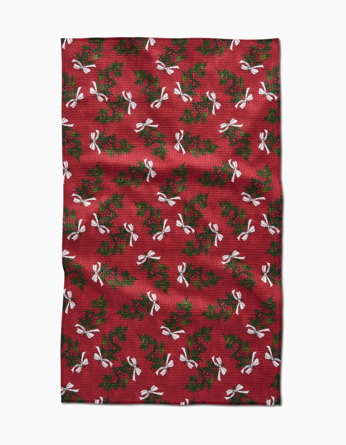 Christmas Berry Bow Kitchen Towel