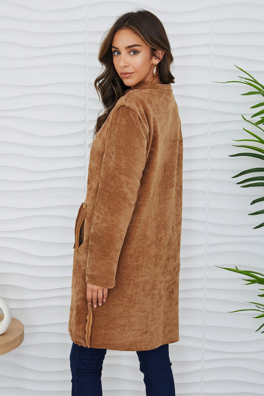 Mid-Length Corduroy Coat