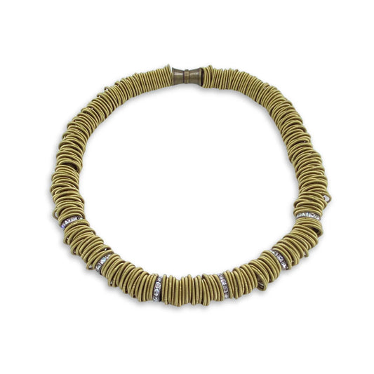 Bronze Rings Crystal Necklace