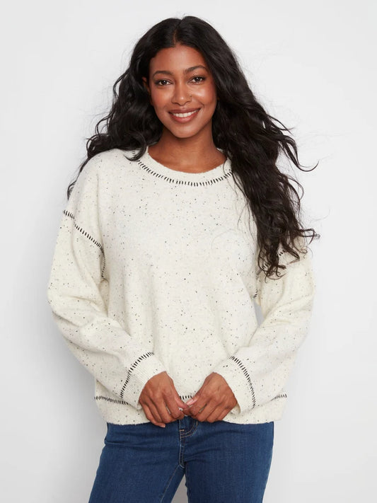 Contrast Whipstitch Sweater