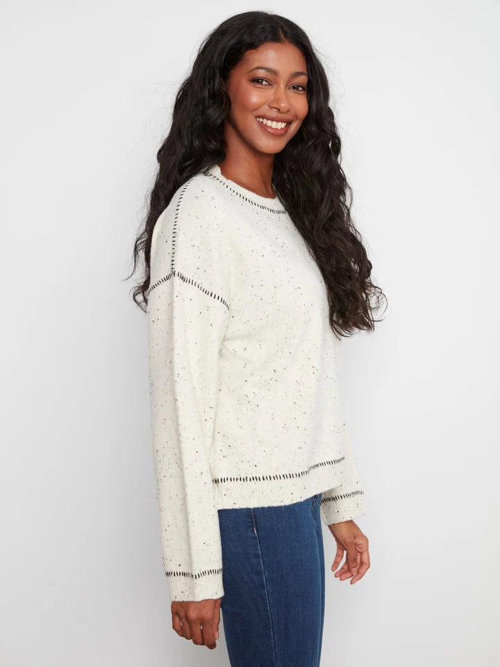 Contrast Whipstitch Sweater