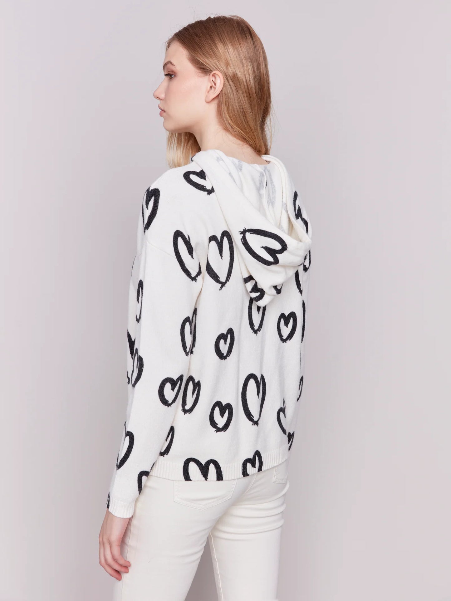 Printed Hearts Hoodie