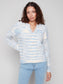Notch Neck Cable Knit Sweater