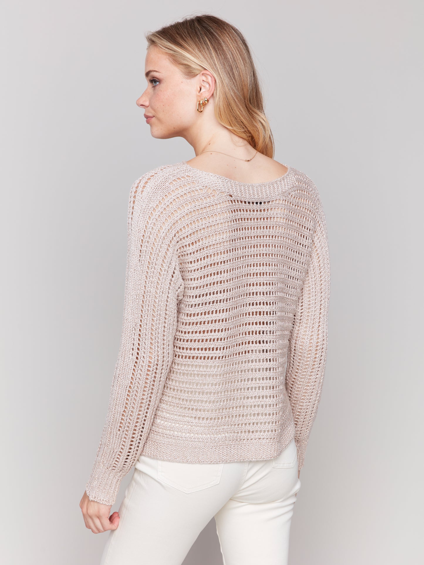 Metallic Fishnet Sweater