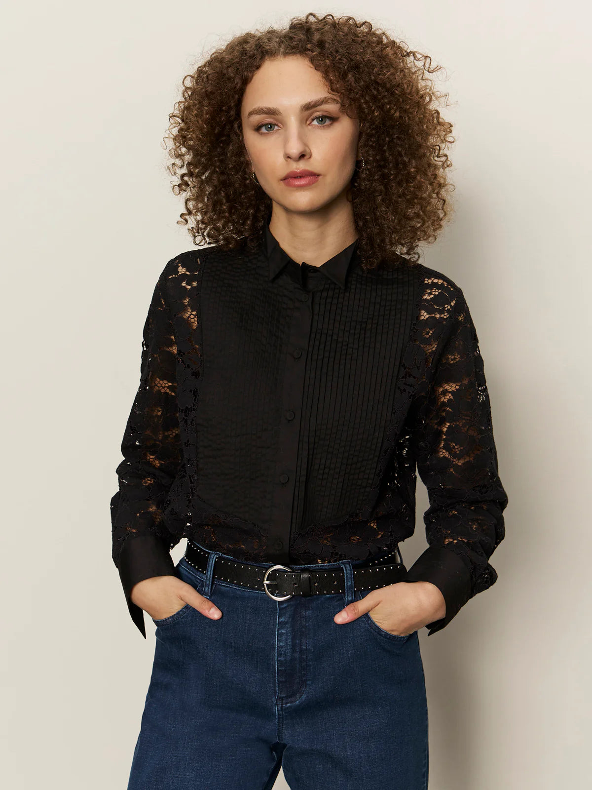 Serendipity Lace Tuxedo Shirt