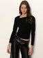 Long Sleeve Shoulder Twist Top