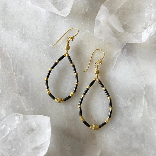Mixed Metal Teardrop Earrings