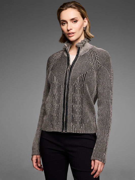 Engineered Zip Cardigan
