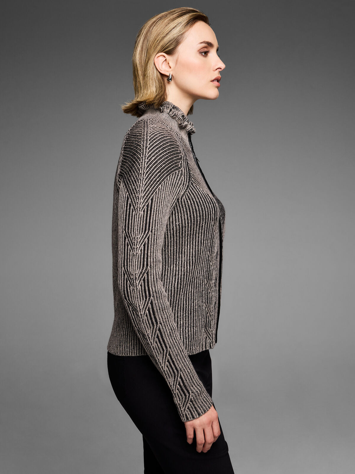 Engineered Zip Cardigan