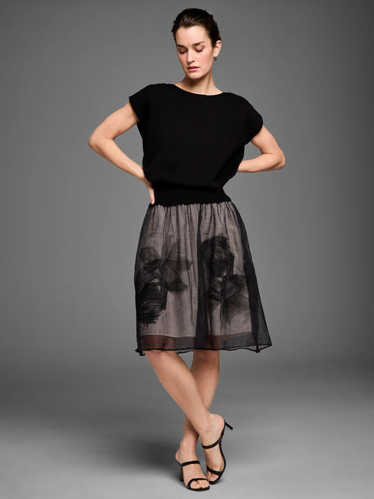 Embroidered Mesh Skirt