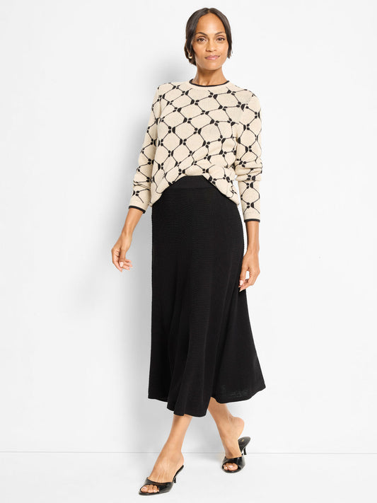 Geo Argyle Double Knit Sweater