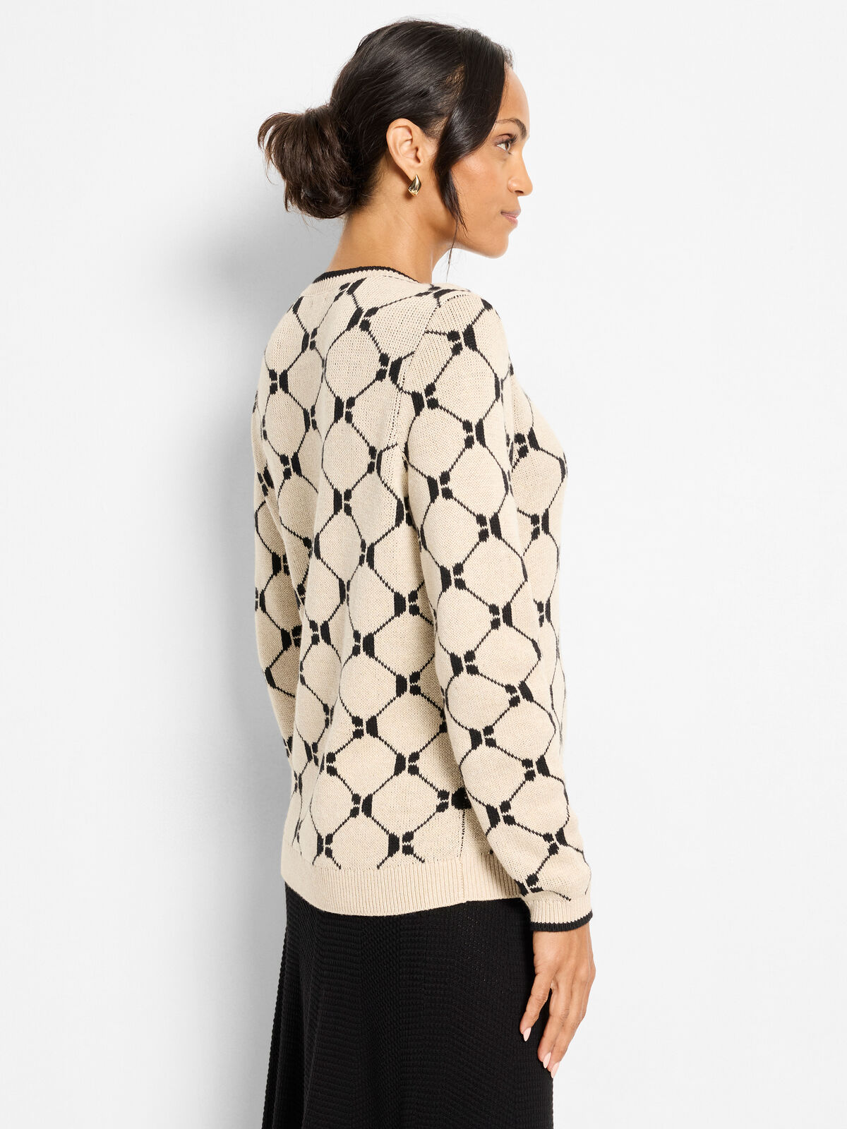 Geo Argyle Double Knit Sweater
