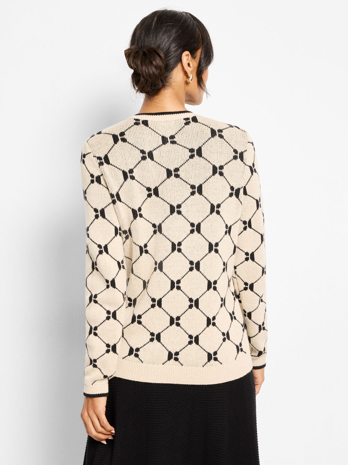 Geo Argyle Double Knit Sweater