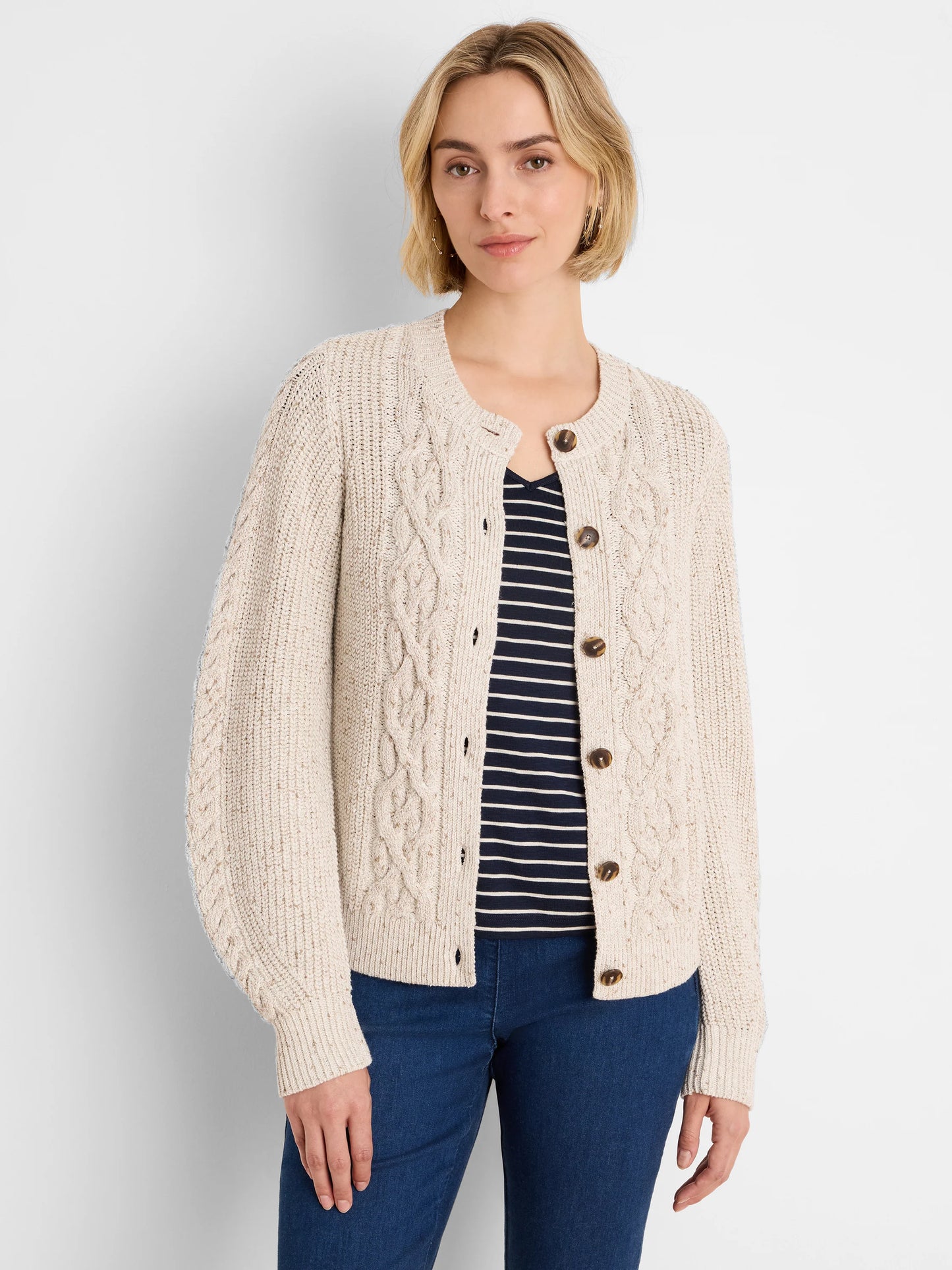 Flecked Shaker Cardigan