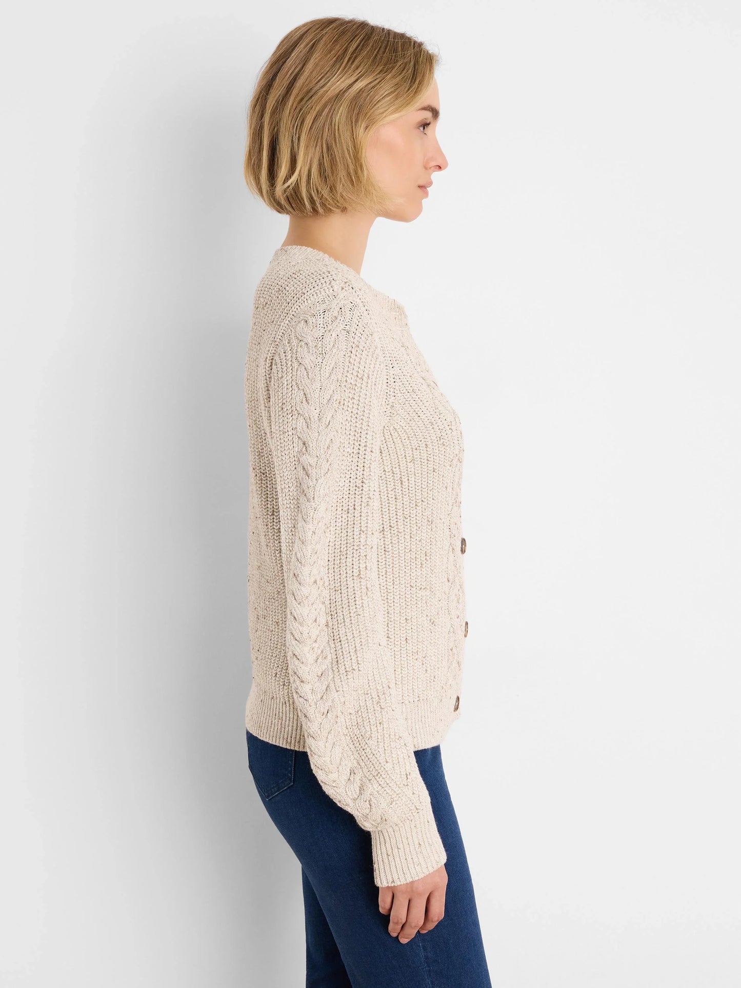 Flecked Shaker Cardigan