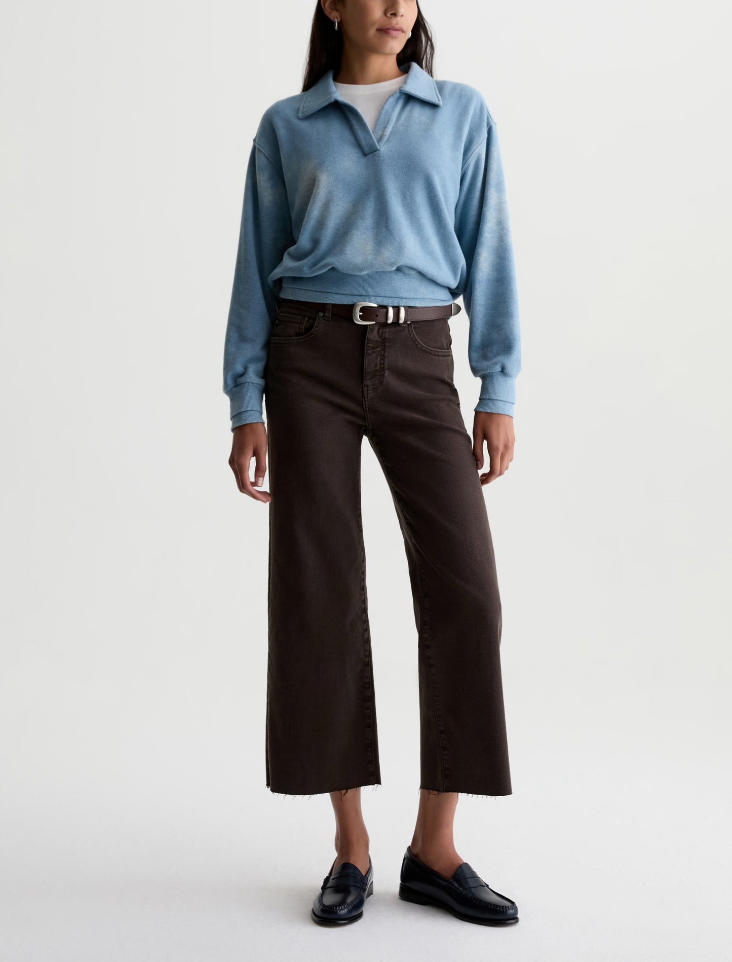 Saige Wide Leg Crop - Burnt Umber