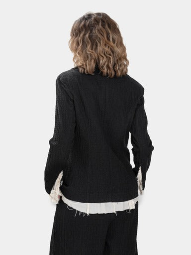 Embossed Jacket With Ruffles