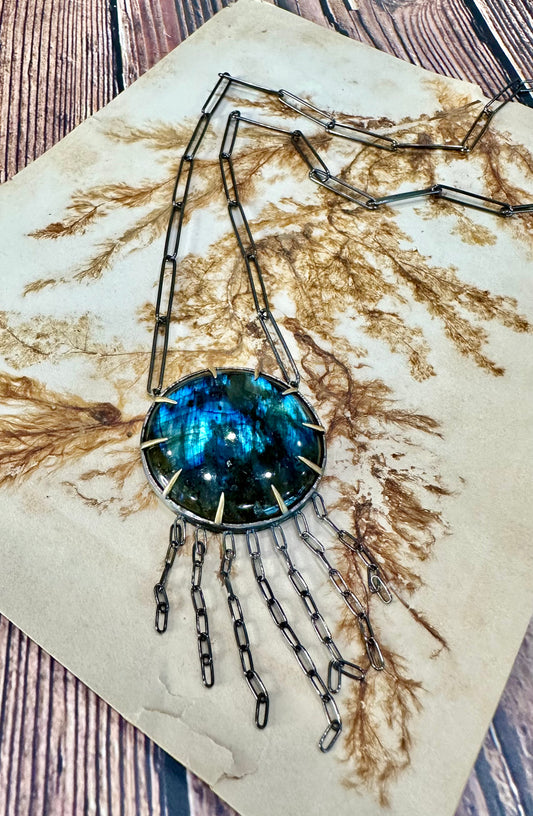 Labradorite chain necklace