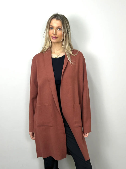 Lapel Coatigan With Pockets