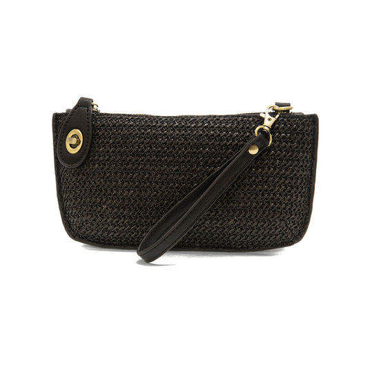Straw Mini Crossbody Wristlet